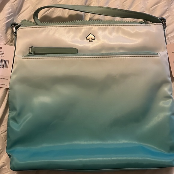 KATE SPADE, sky blue:white hombre colored crossbody W12xH10” - Picture 5 of 6